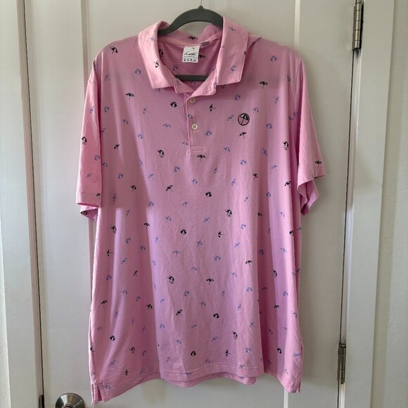 Puma Arnold Palmer Cloudspun Contender Polo Shirt Men's XL Pink Golf Preppy - Picture 1 of 10
